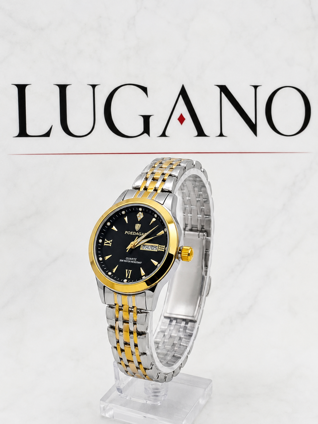 Reloj Poedaga elegante con indicador día y fecha - Variante 1QA15