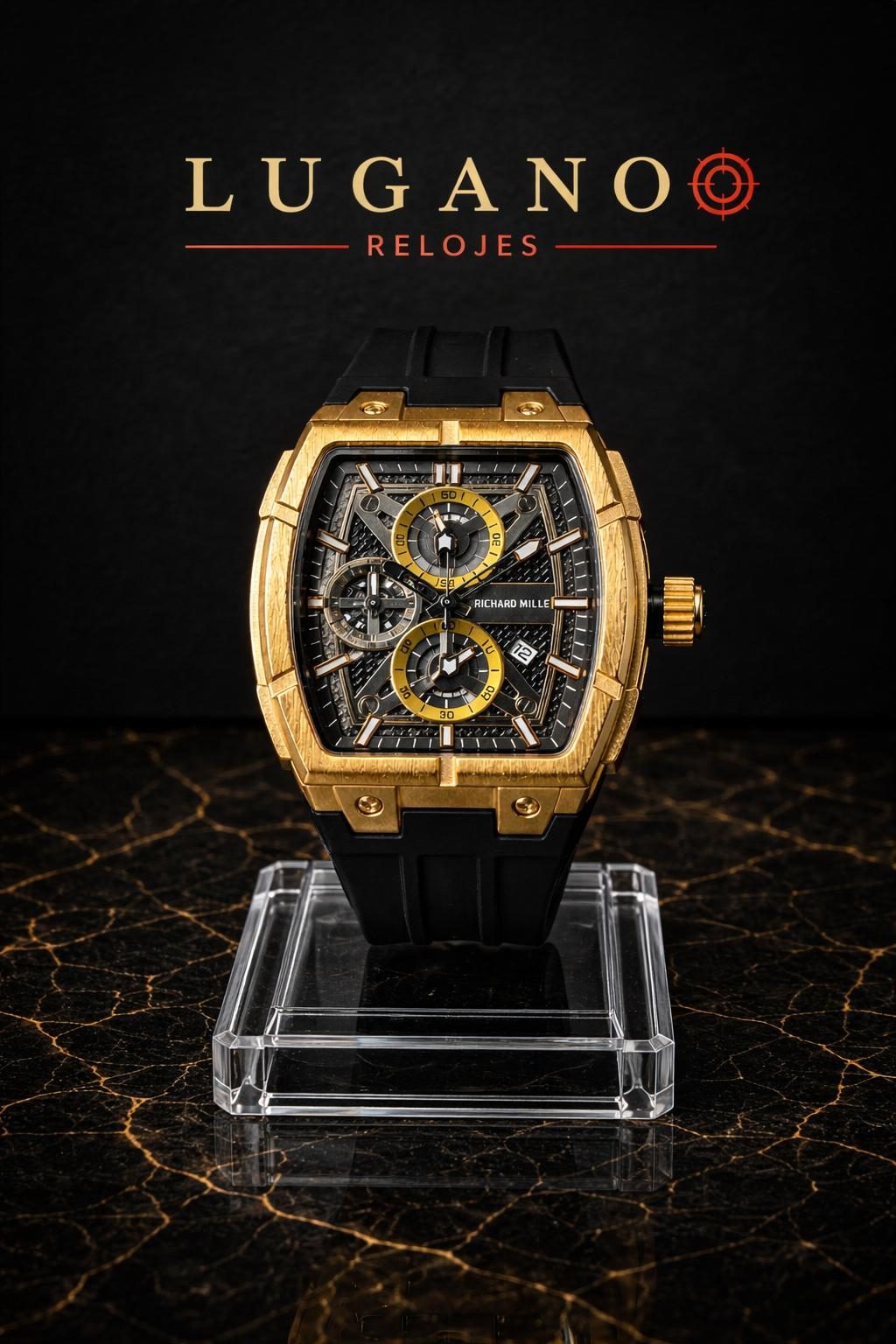 Reloj Richard Miller Analógico Dorado con Pulso Negro - Dorado y negro · Elegante