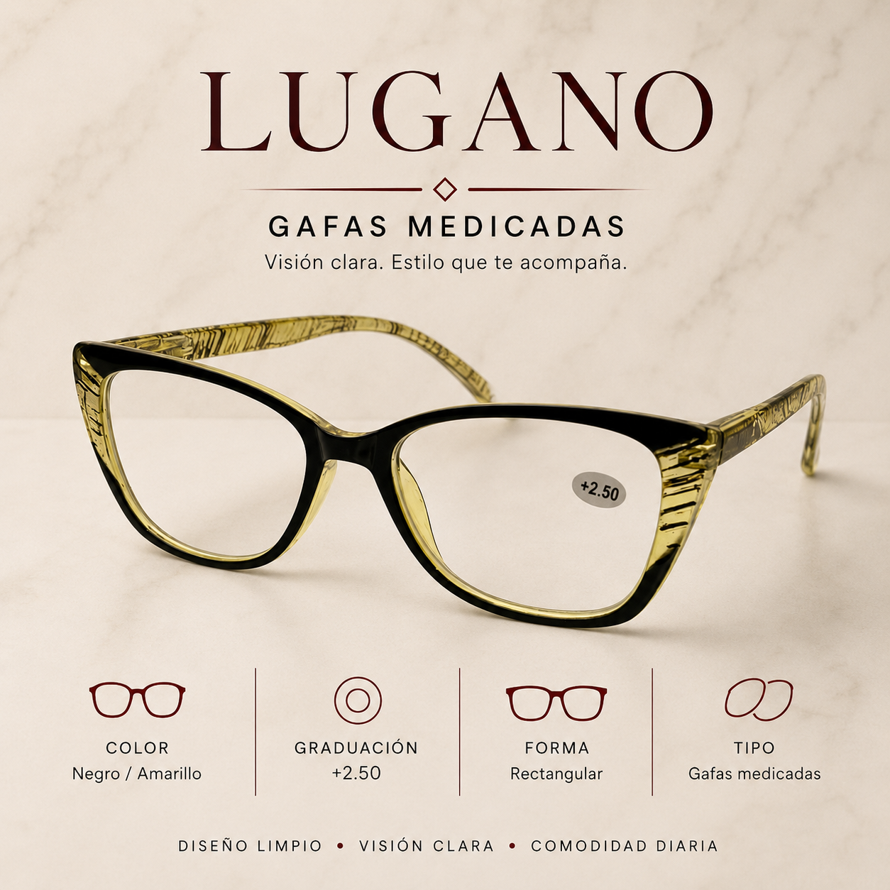 Lugano gafas medicadas +2.50 - Variante 1USEQ