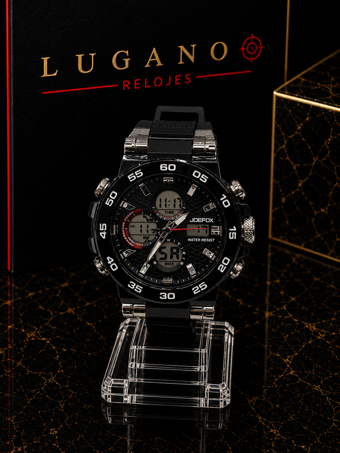 Reloj JOEFOX Digital Deportivo - Negro con plateado · deportivo