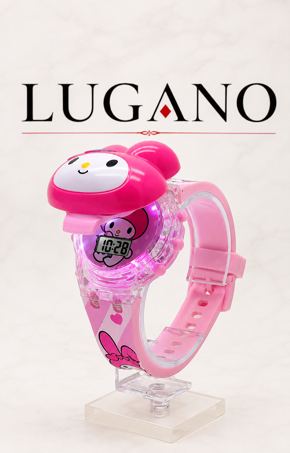 Reloj digital infantil con diseño de personaje y tapa protectora - Variante IR601