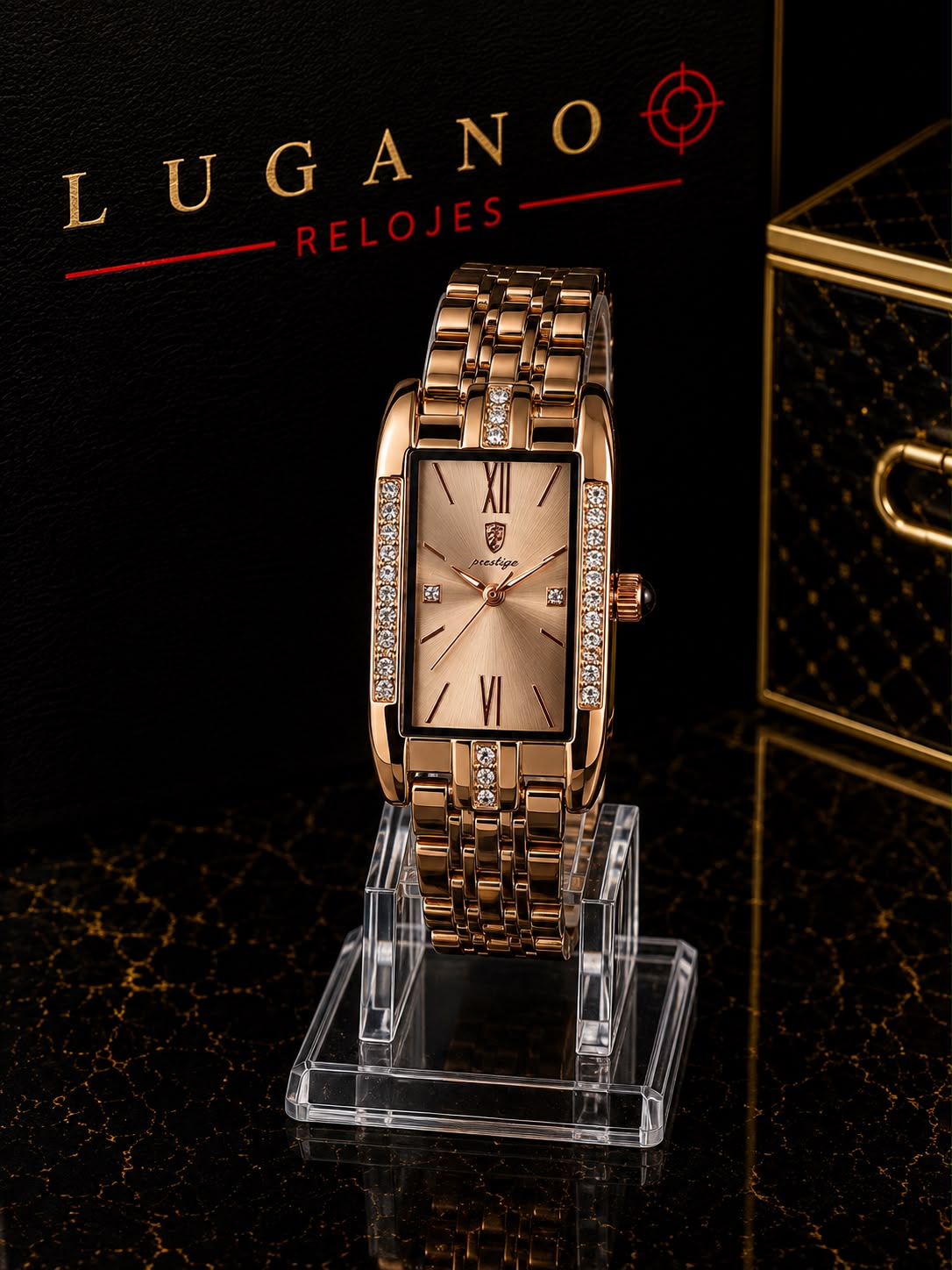 Reloj Poedagar Prestige Rectangular Oro Rosa - Oro rosa