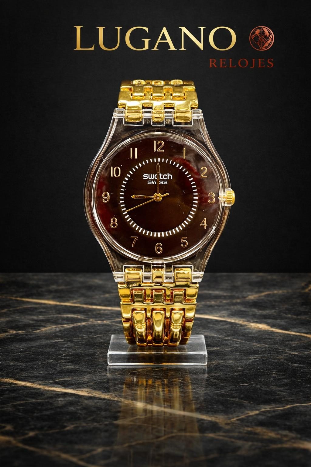 Reloj Swatch Clearcase Gold Bracelet - Dorado y marrón transparente · Elegante