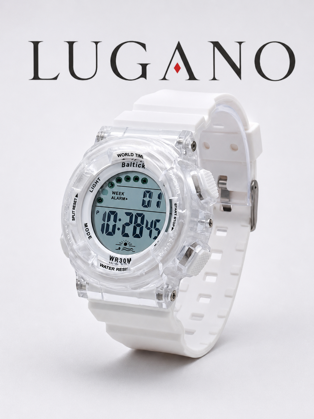 Reloj digital con correa de silicona y caja transparente - Variante 517JH