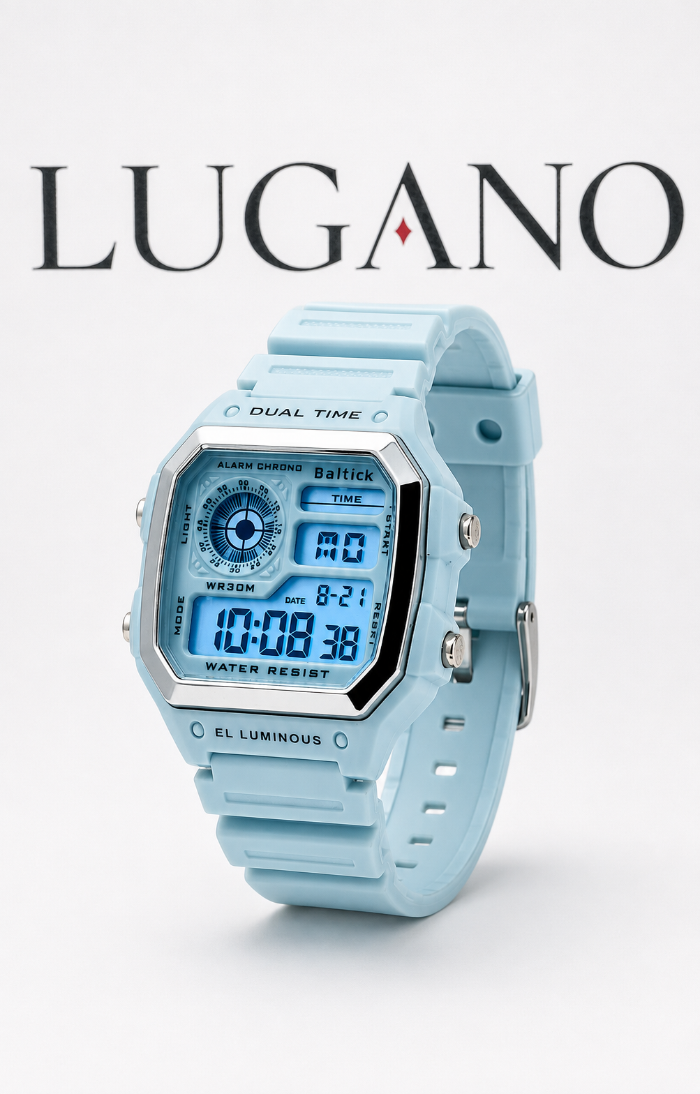 Reloj digital deportivo con doble hora y cronómetro - Variante 18YVB