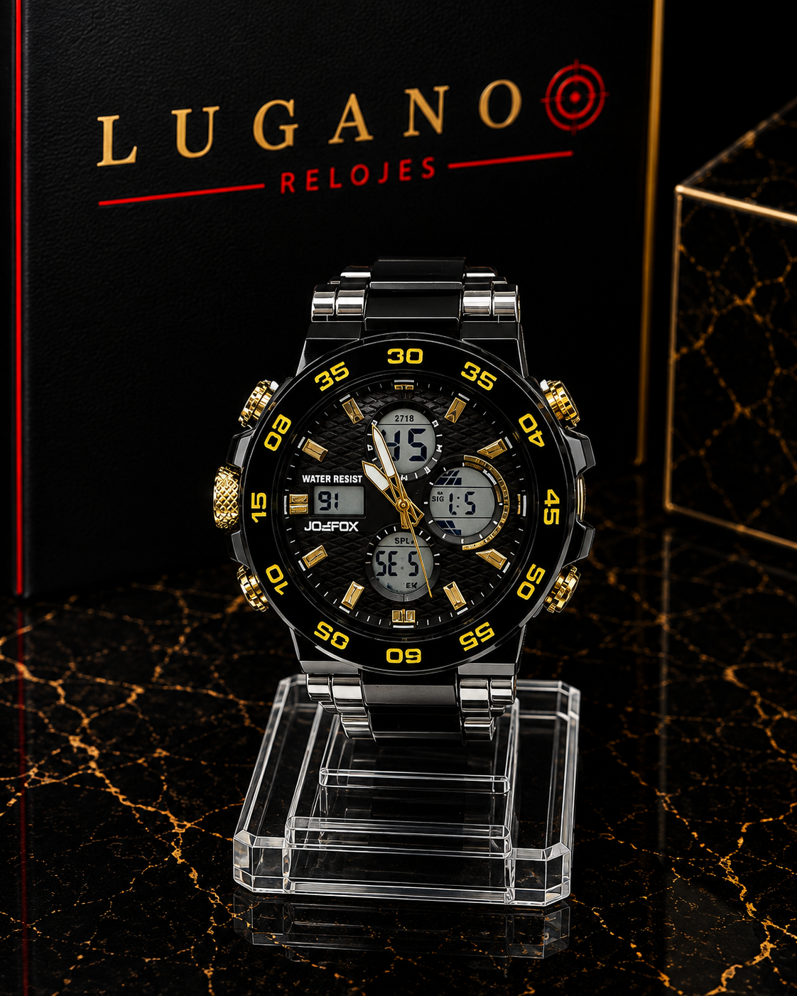 Reloj Deportivo Digital-Analógico JOEFOX - Negro con dorado · deportivo