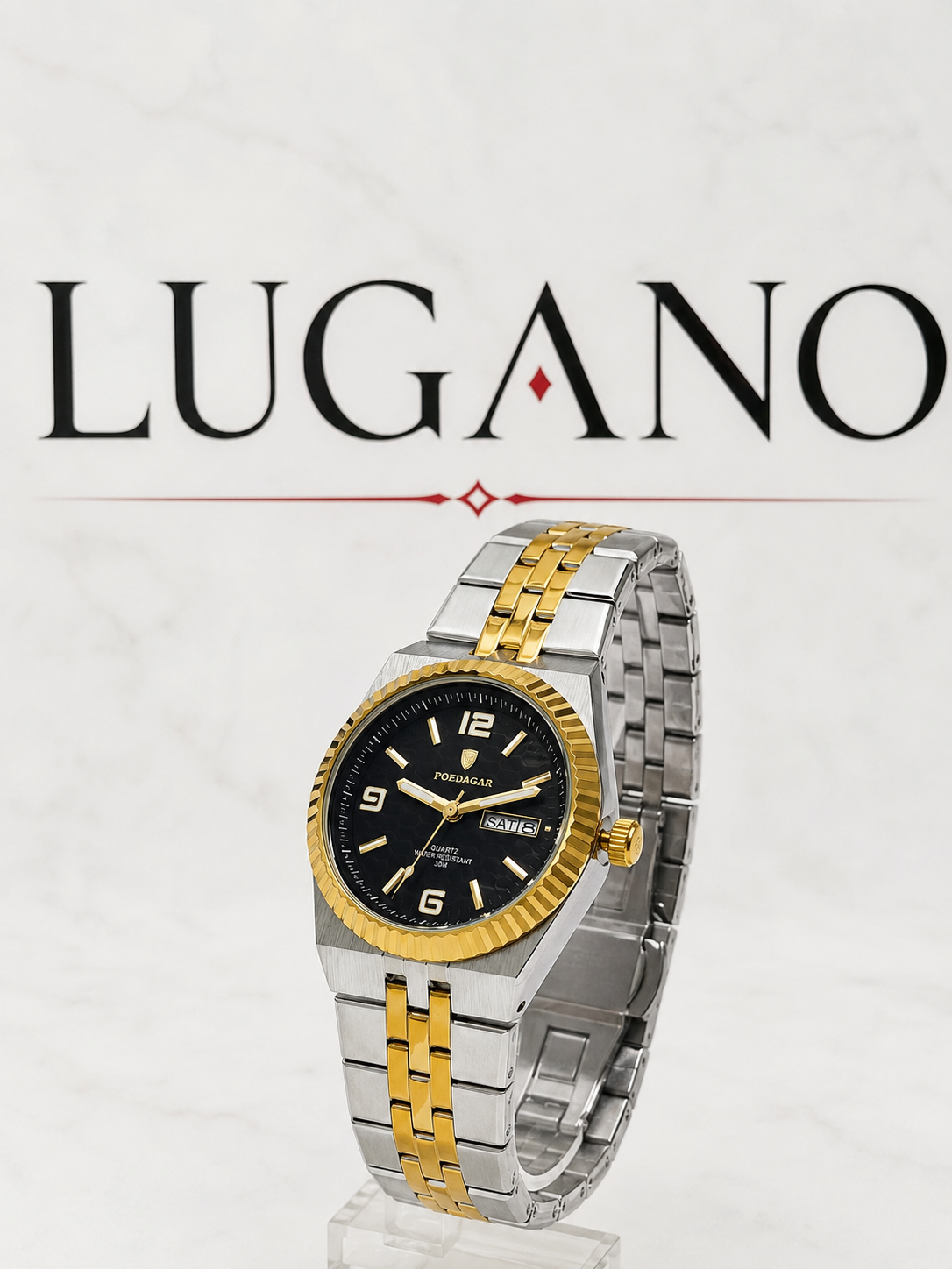 Reloj elegante con caja y pulsera metal combinada - Variante EIHLI