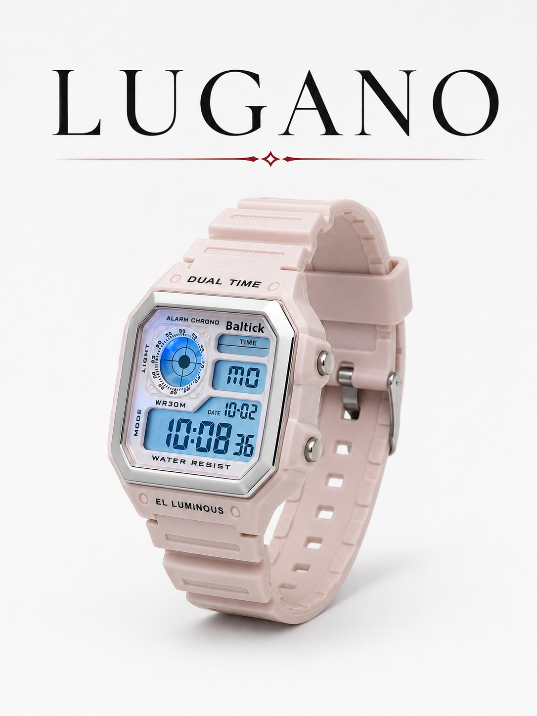 Reloj digital deportivo con doble hora y cronómetro - Variante WC0CT