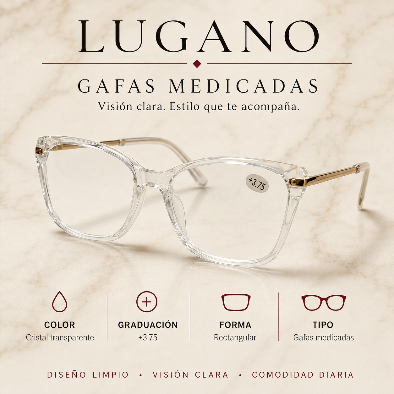 Gafas medicadas +3.75 cristal transparente - Variante J1HRO