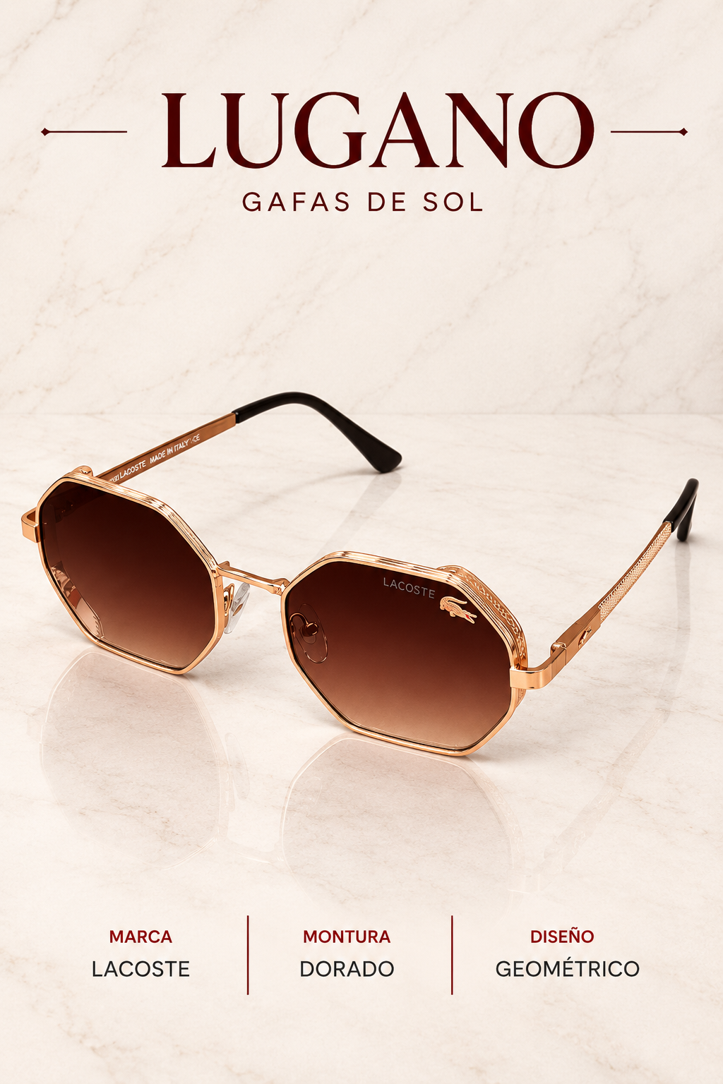 Lacoste gafas de sol geometrico negro - Variante 1INC7