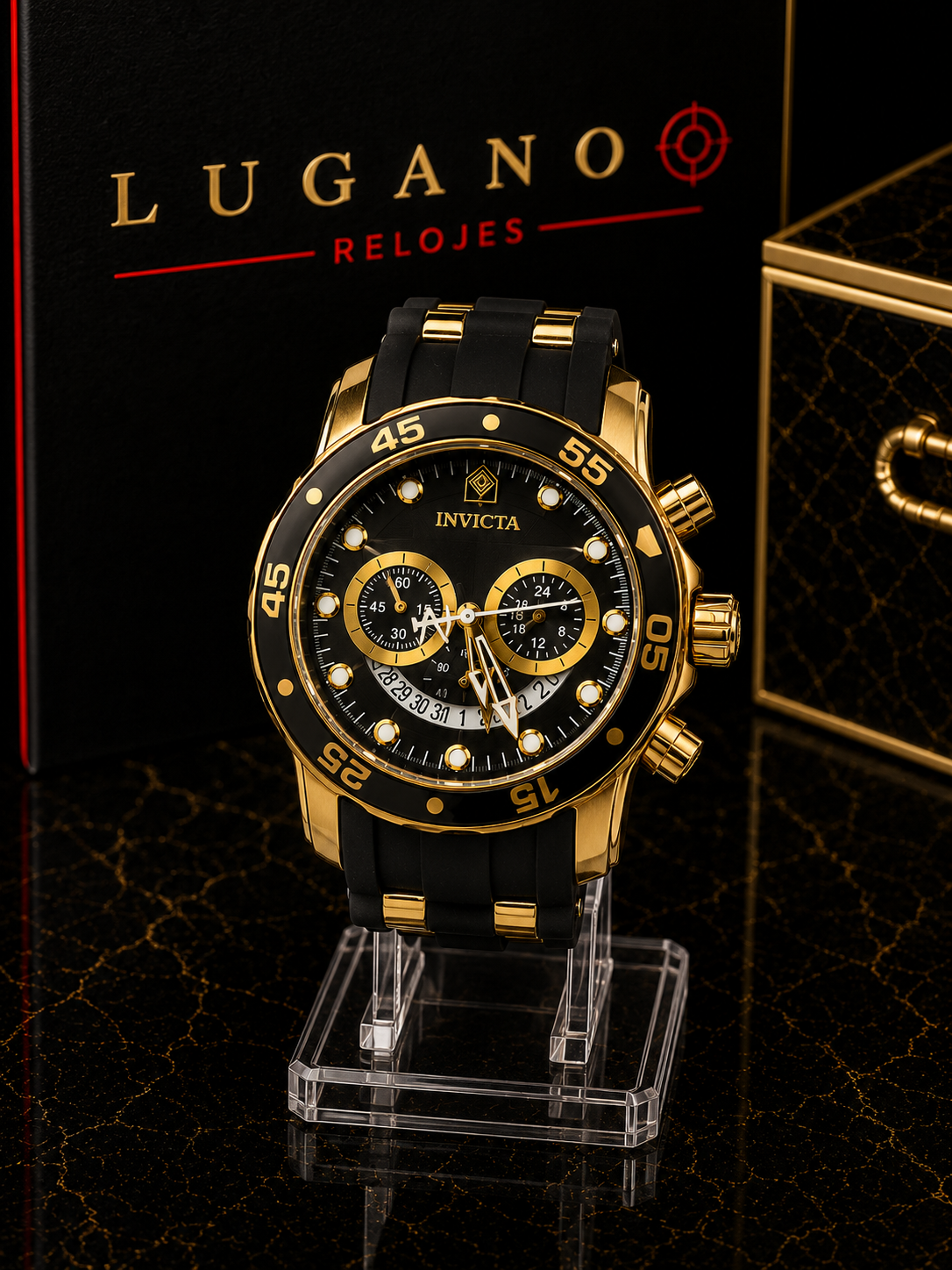 Reloj Invicta Cronógrafo Dorado y Negro - Negro con dorado · casual
