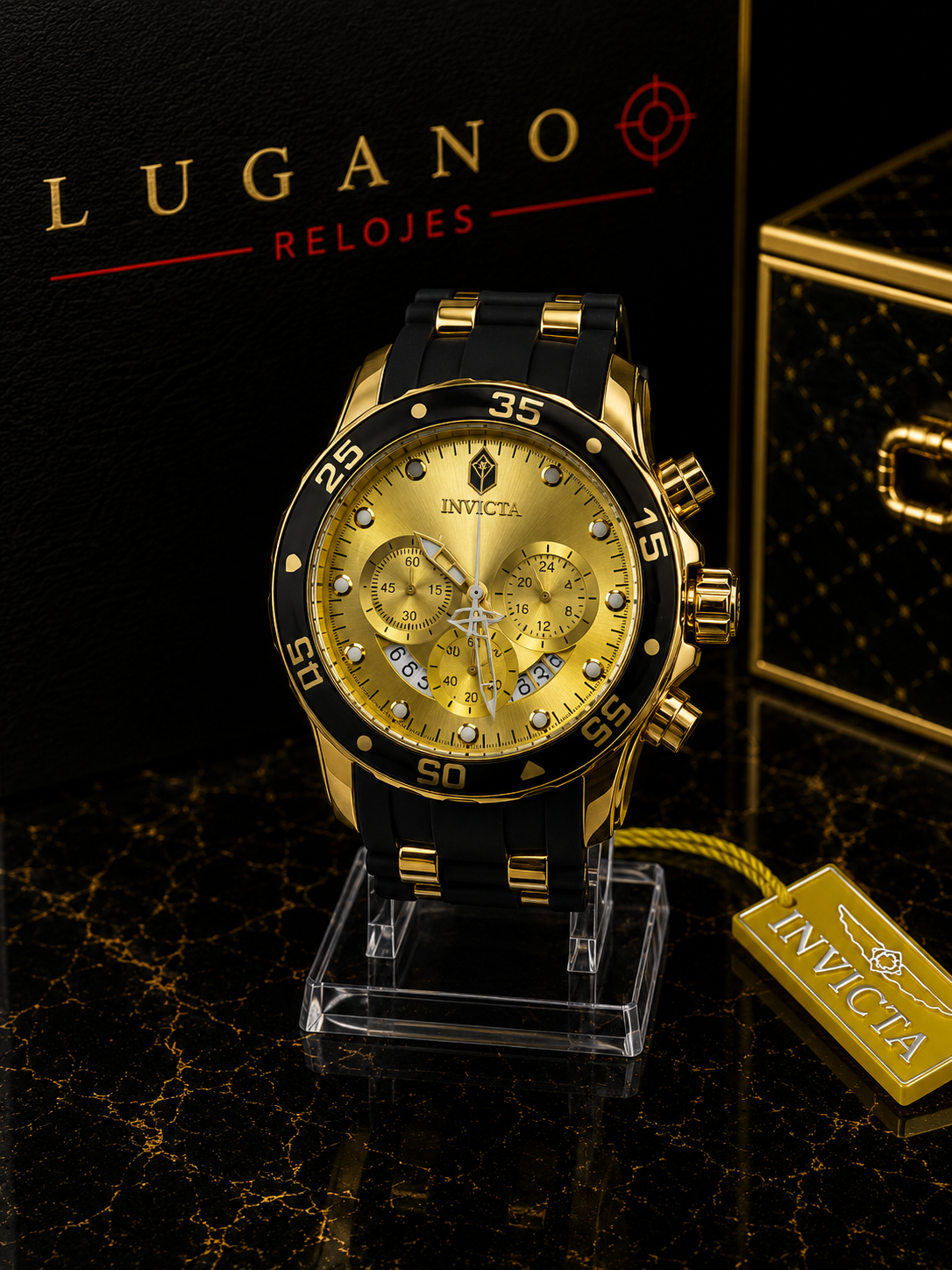 Reloj Invicta Cronógrafo Dorado y Negro - Dorado con negro · deportivo