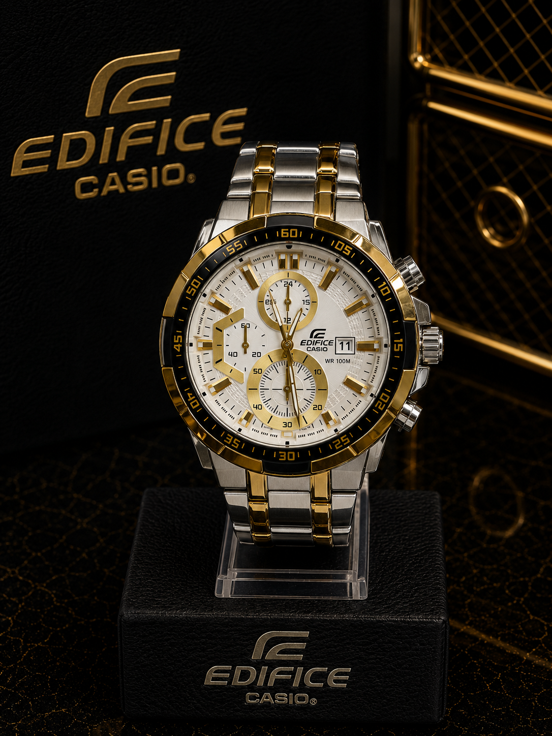Casio Edifice bicolor acero y dorado multifuncional - Plata con dorado