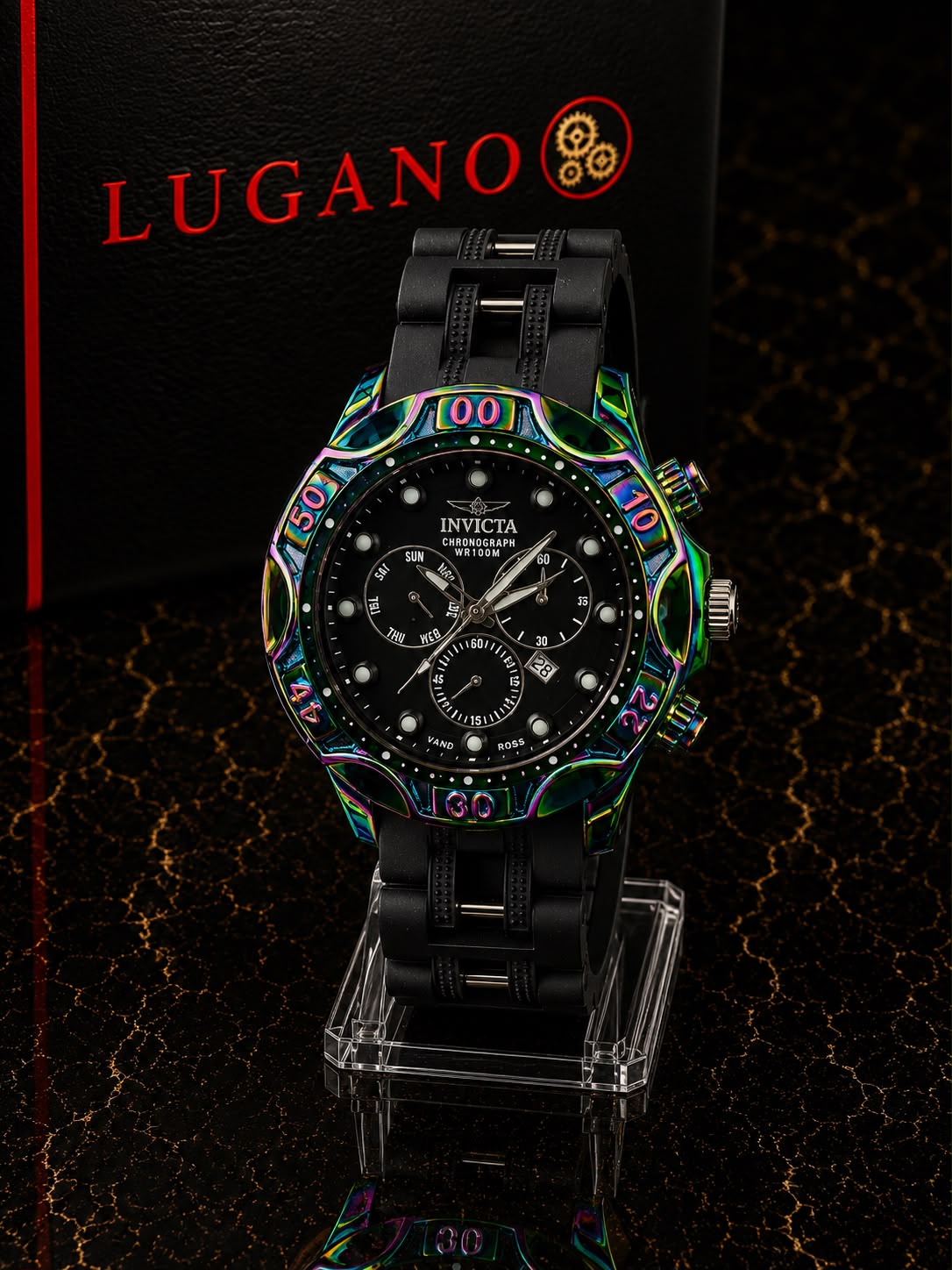 Reloj Invicta Caballero Bicolor Iridiscente - Bicolor iridiscente · esfera negra