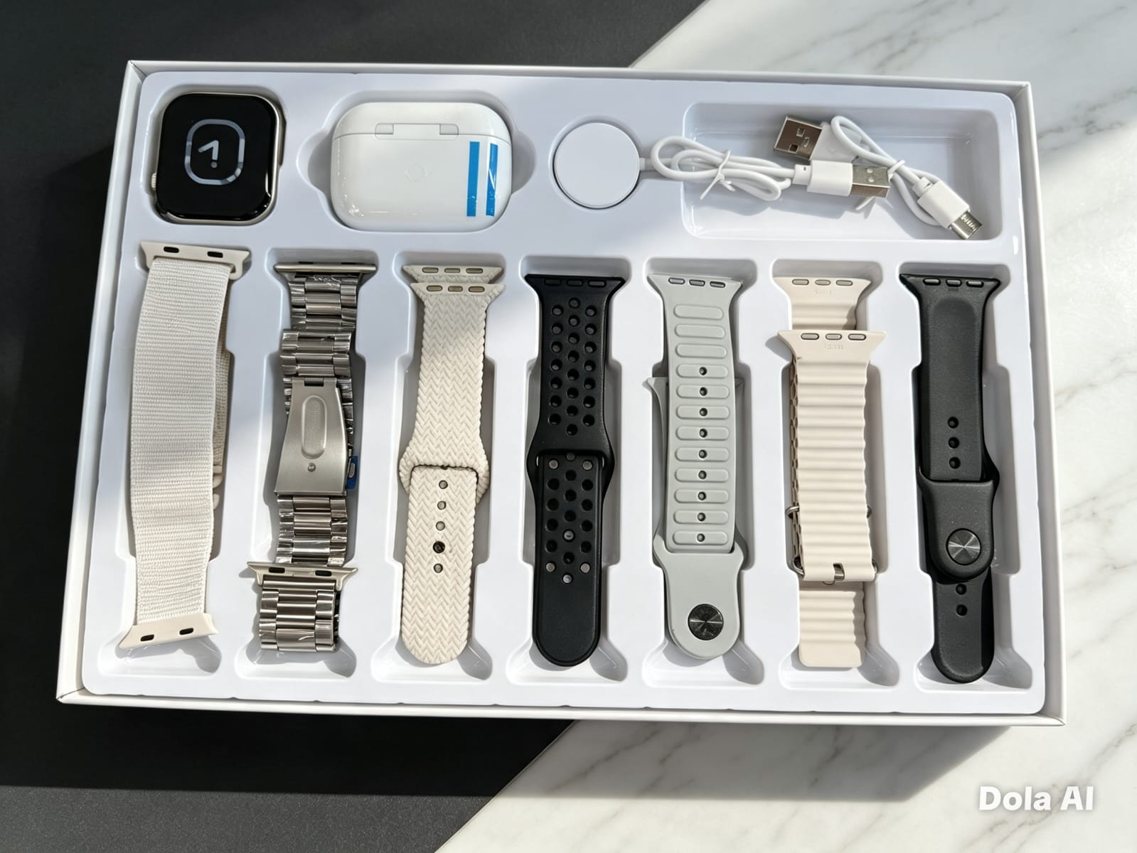 Smartwatch con múltiples correas y cargador - Variante 1SKRY