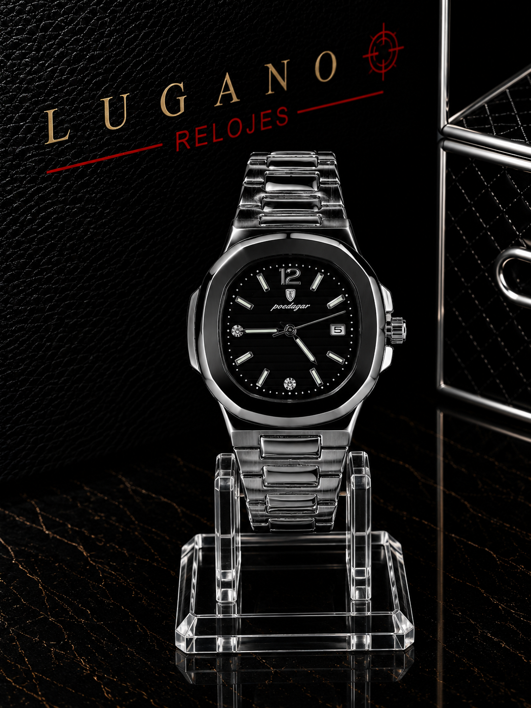Reloj Podagar clásico acero negro - Negro con acero