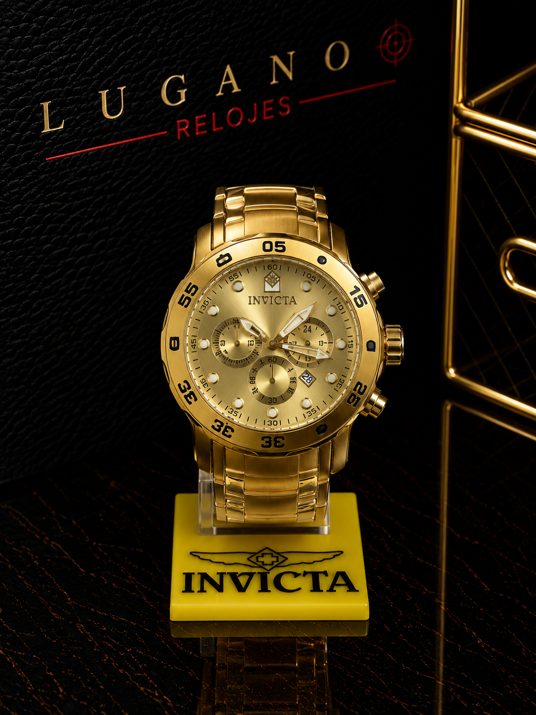 Invicta cronógrafo metálico dorado - Dorado