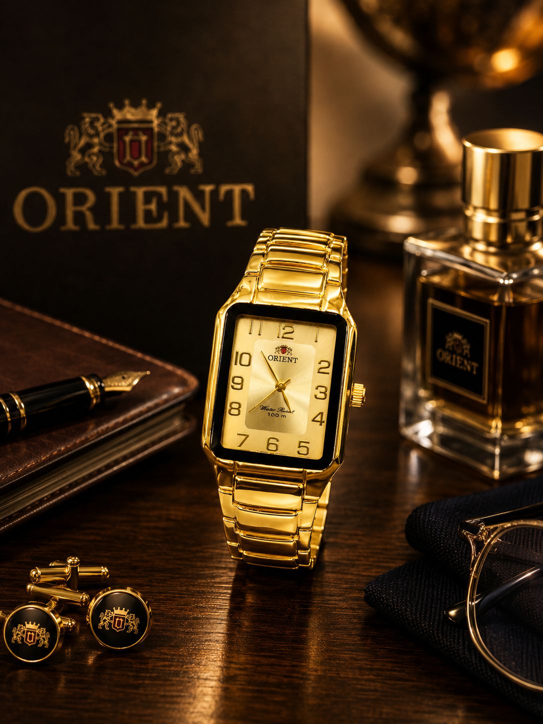 Reloj Orient analógico unisex pulso metálico - Bicolor dorado/negro · esfera dorada