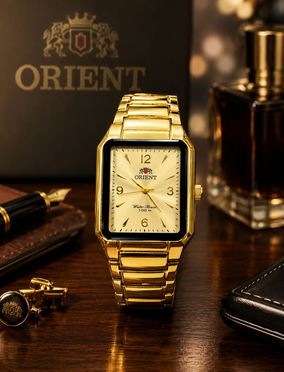 Reloj Orient analógico unisex pulso metálico - Bicolor dorado/negro · esfera dorada