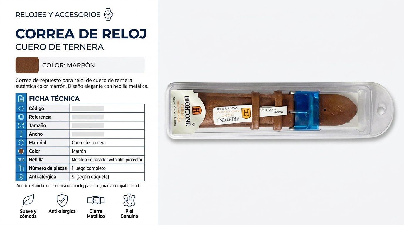 Correa para reloj cuero ternera marrón - Variante 1SEN1