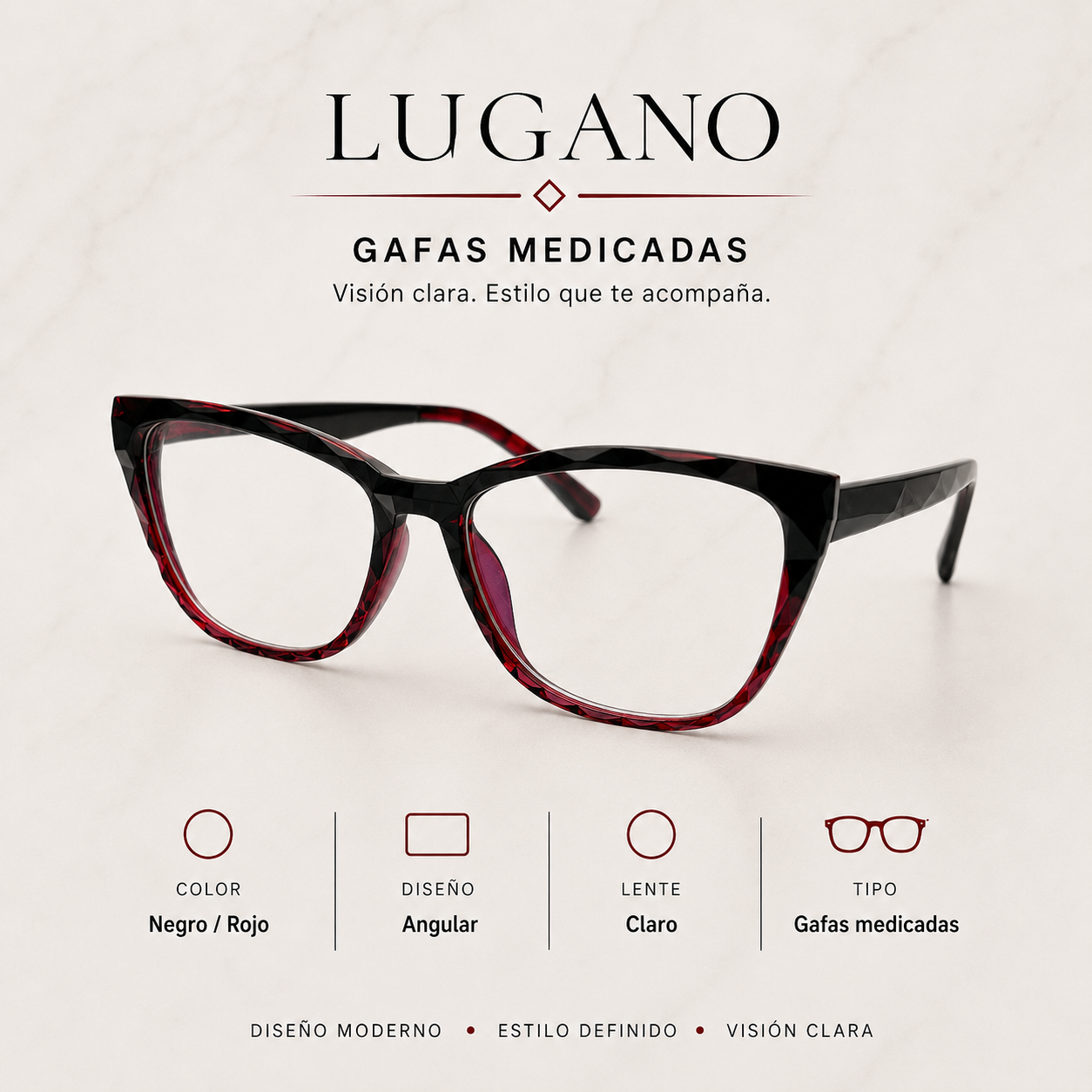 Gafas medicadas angular negro/rojo - Variante 1GBSQ