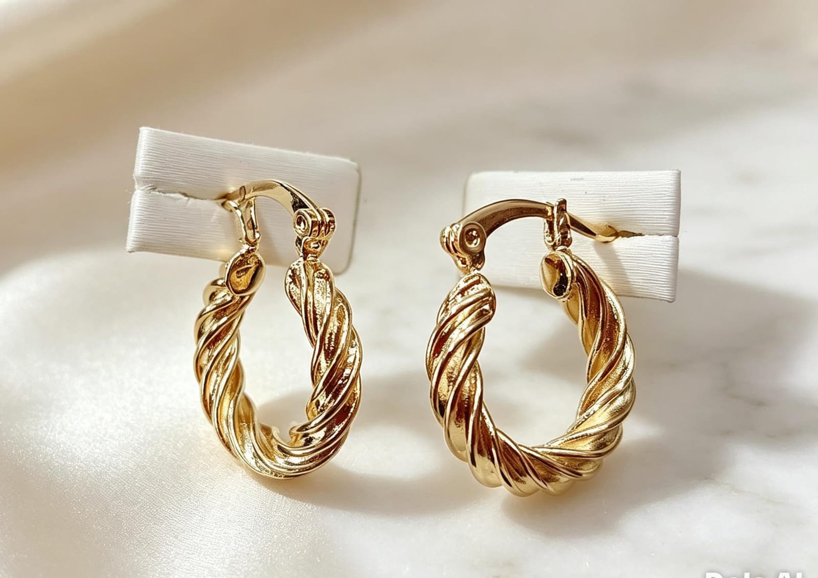 Aretes Aros Ovalados Torcidos Oro Laminado - Variante 1XMJO