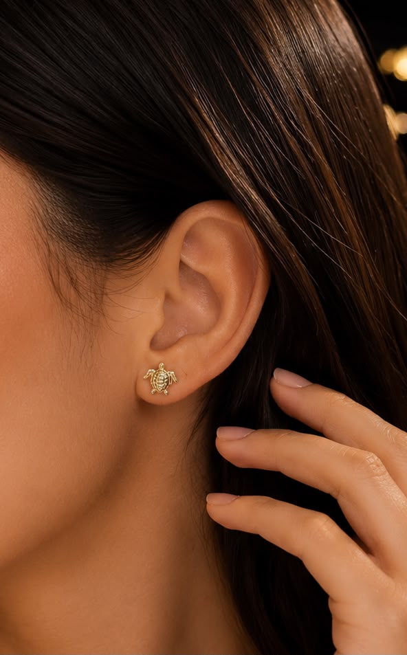 Arete Tortuga en Oro Laminado - Dorado · casual
