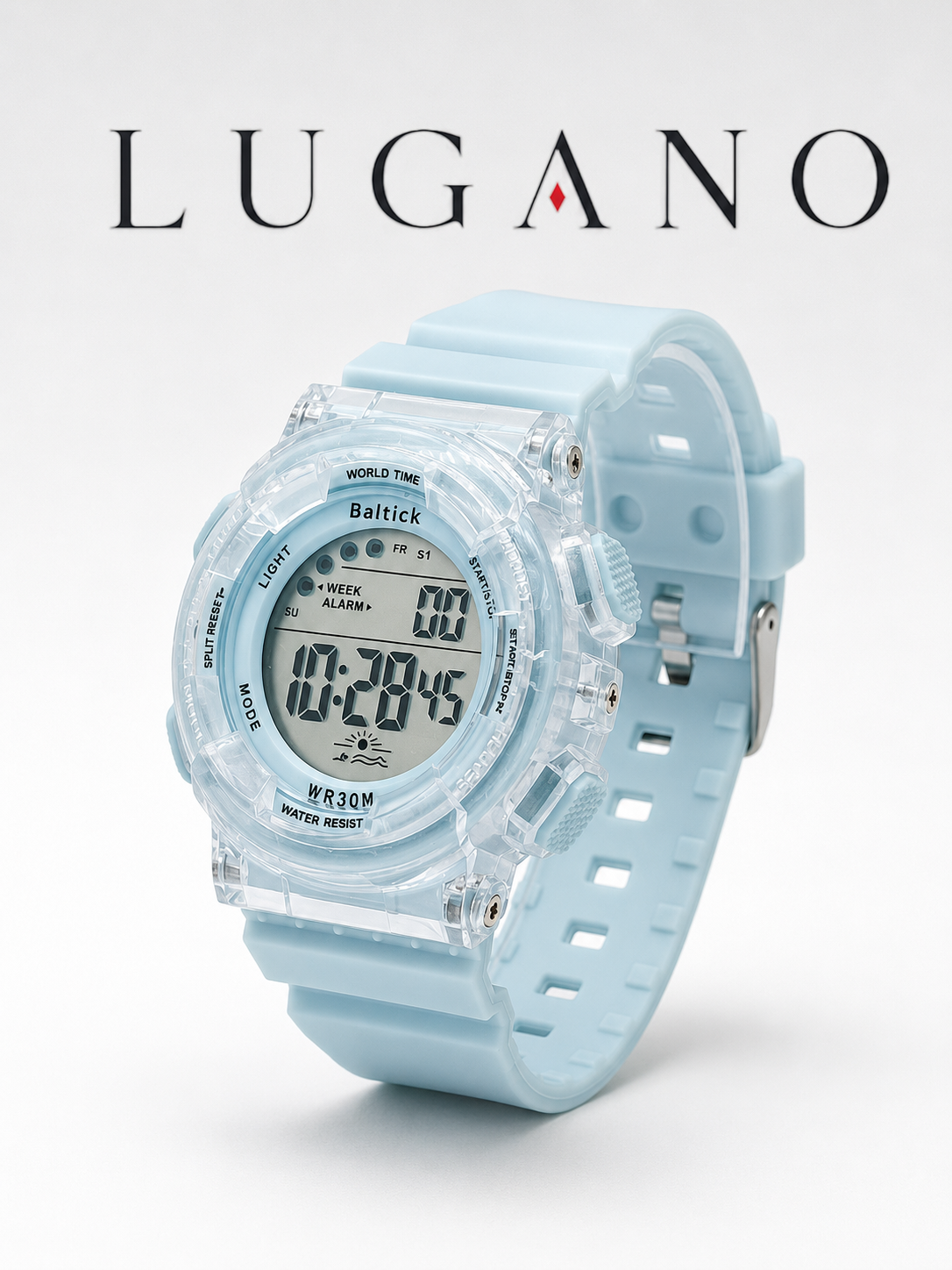 Reloj digital con correa de silicona y caja transparente - Variante 167ZJ