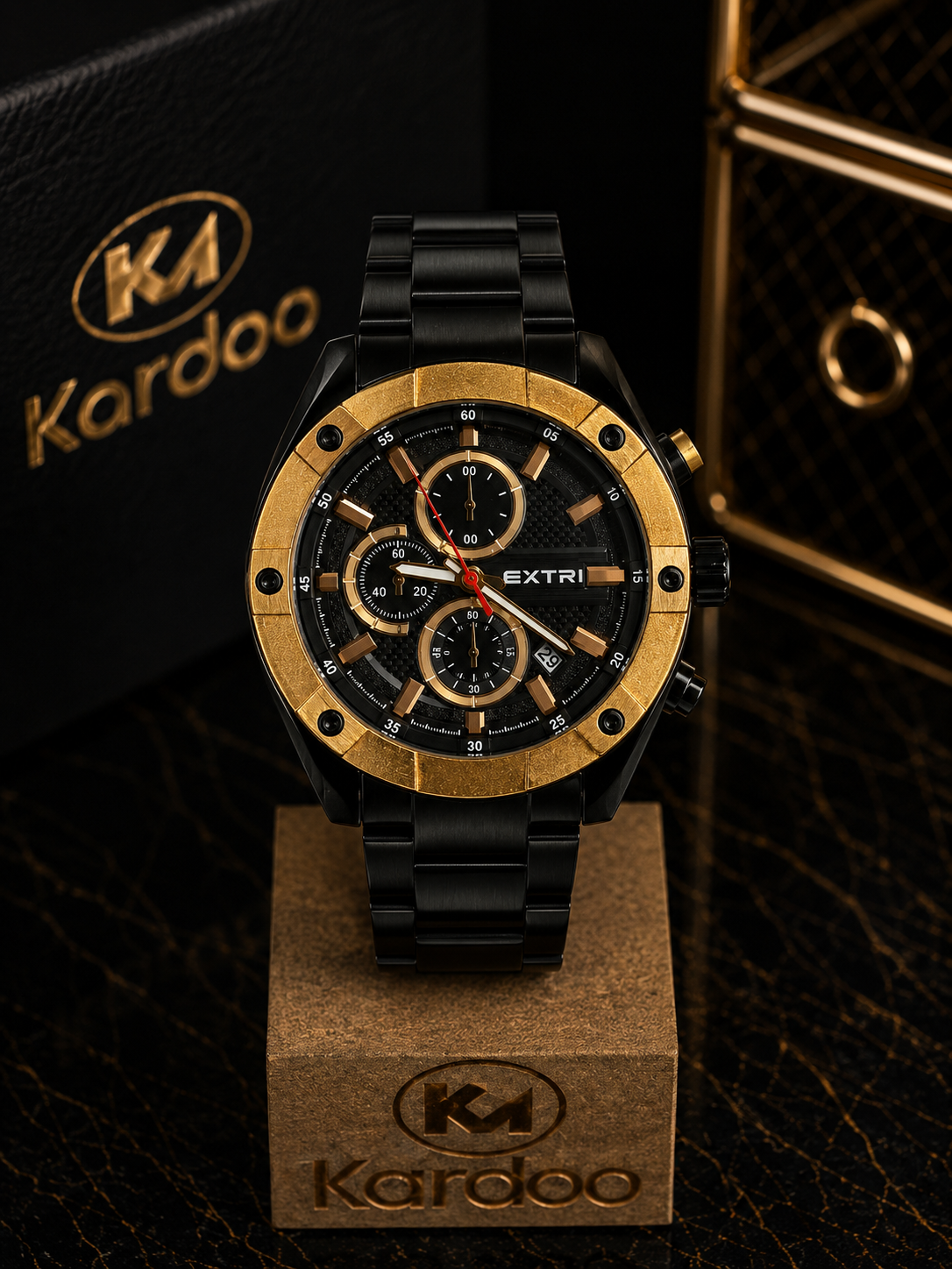 EXTRI Cronógrafo Negro con Dorado - Negro con dorado