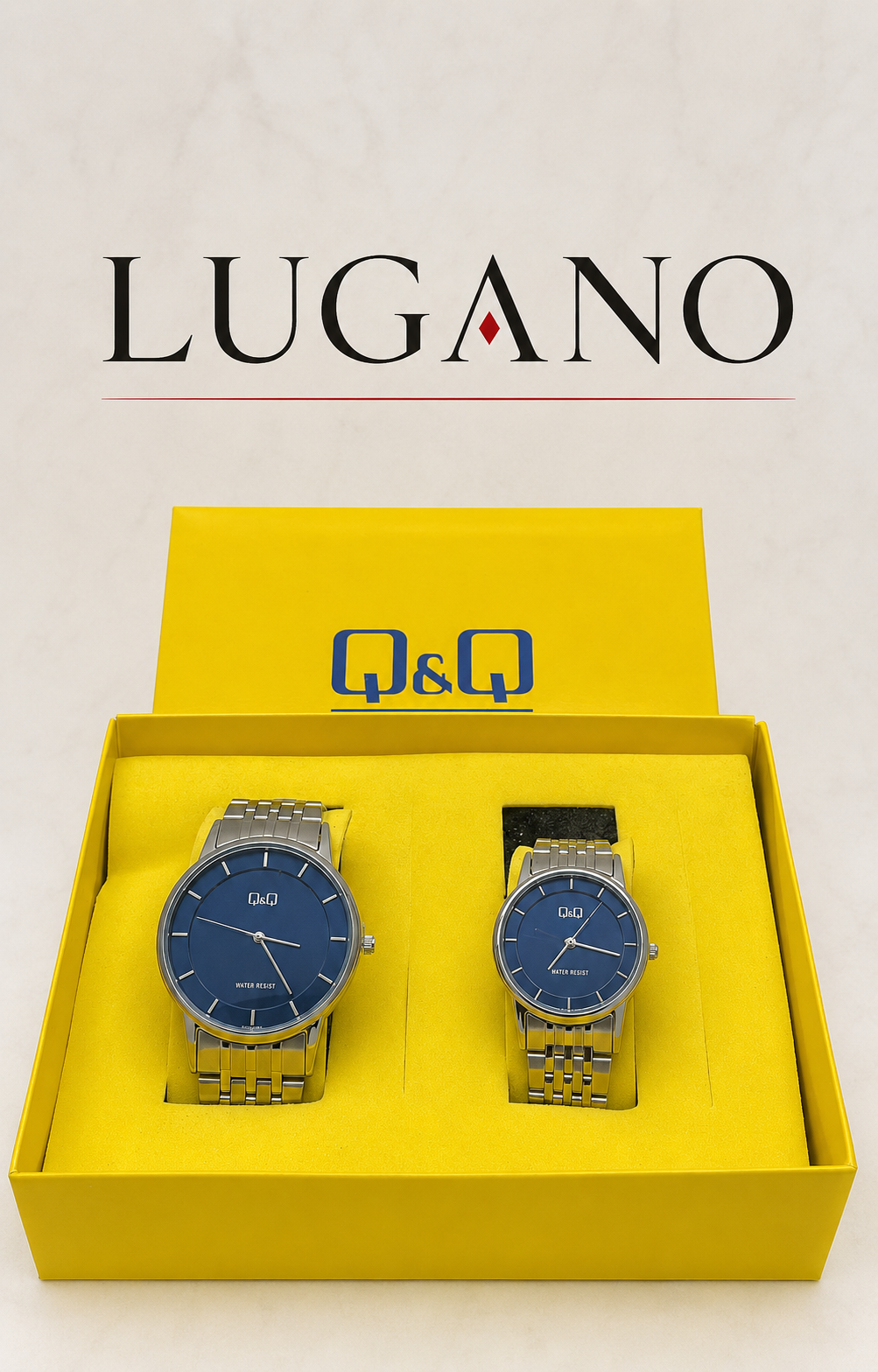 Reloj clásico con caja y correa metálica Q&Q - Variante RJM35