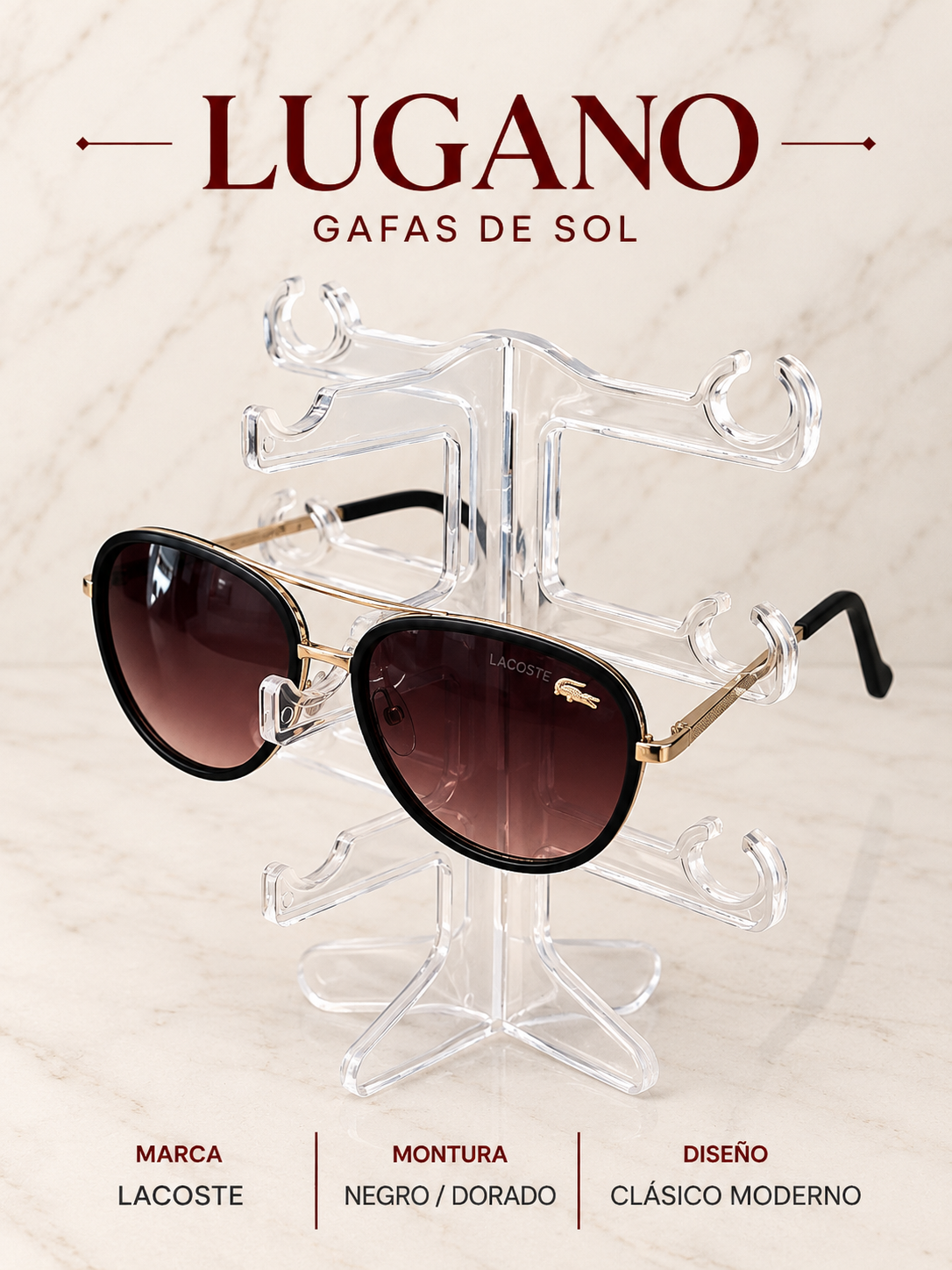 Lacoste gafas de sol negro/dorado - Variante 1HXGB