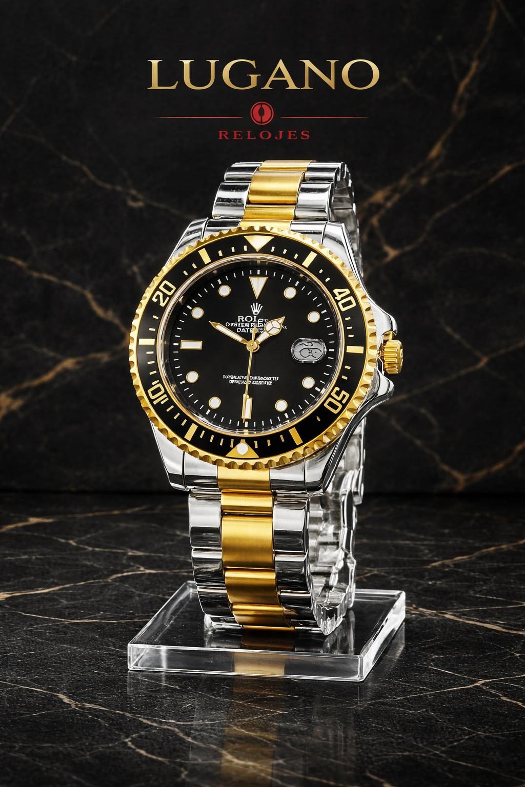 Rolex Oyster Perpetual Date - Dorado y Negro · Elegante