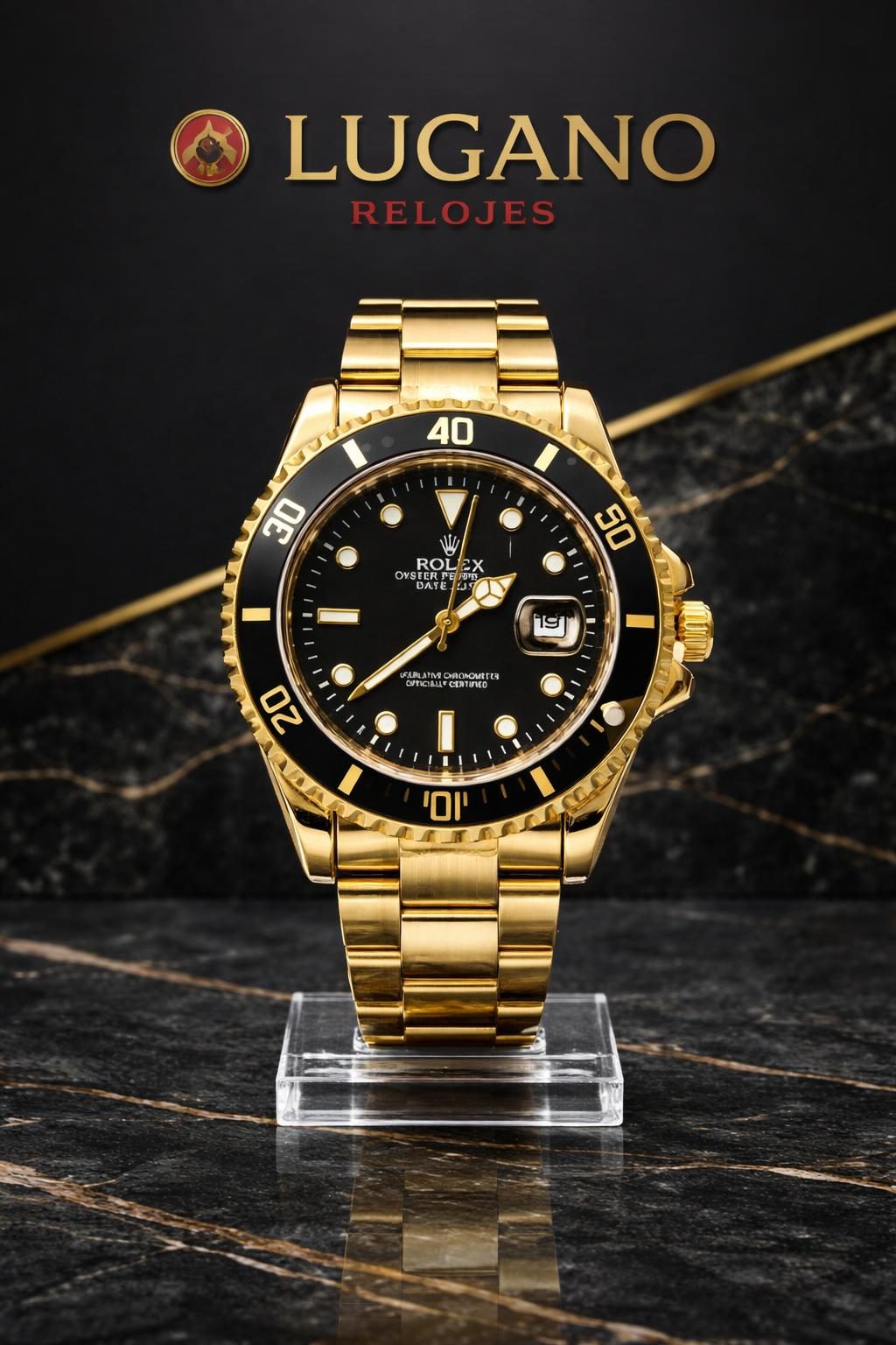 Rolex Oyster Perpetual Date - Dorado y negro · Elegante