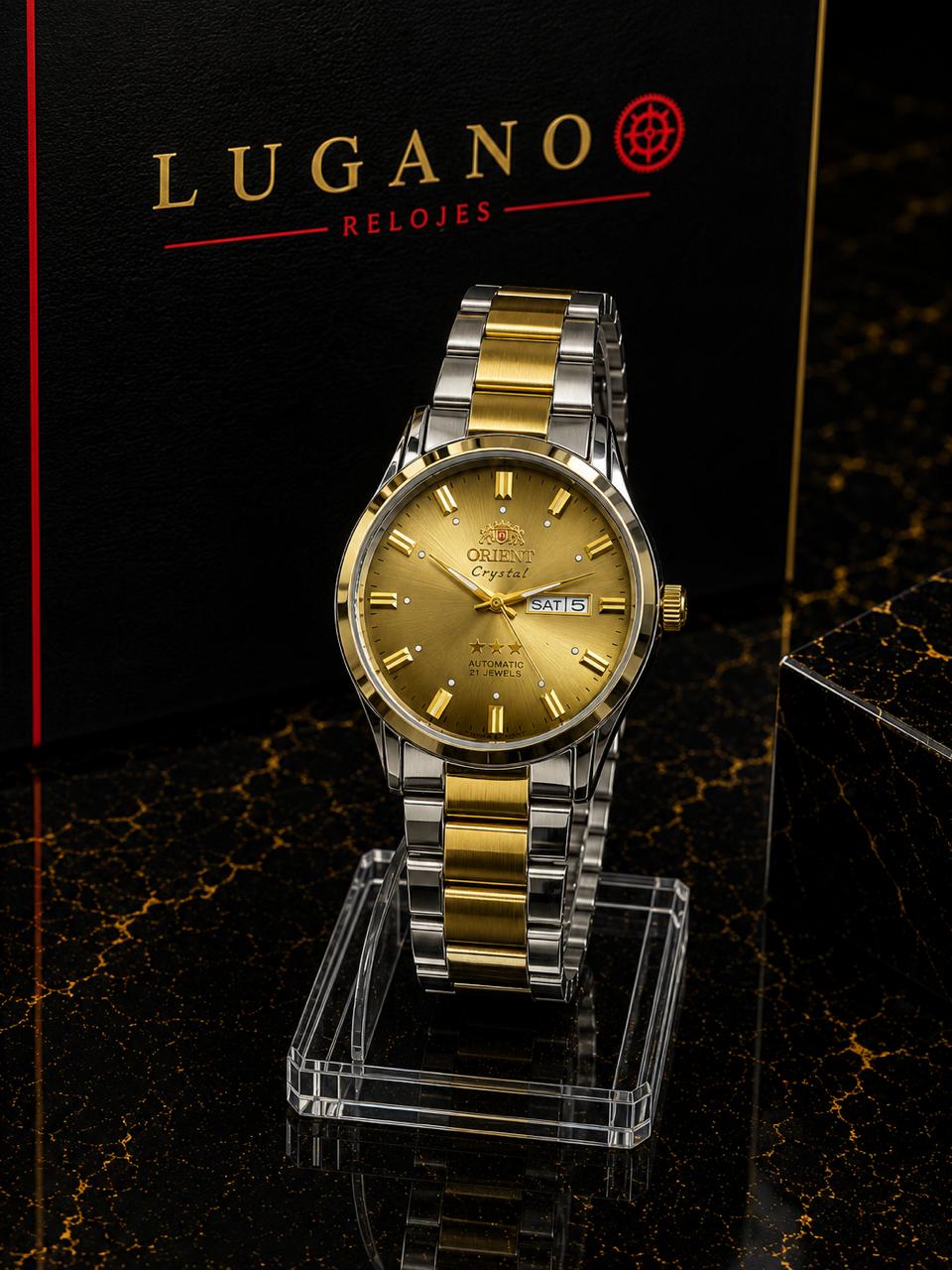 Reloj Orient Crystal 3 Estrellas - Bicolor acero y dorado · clásico