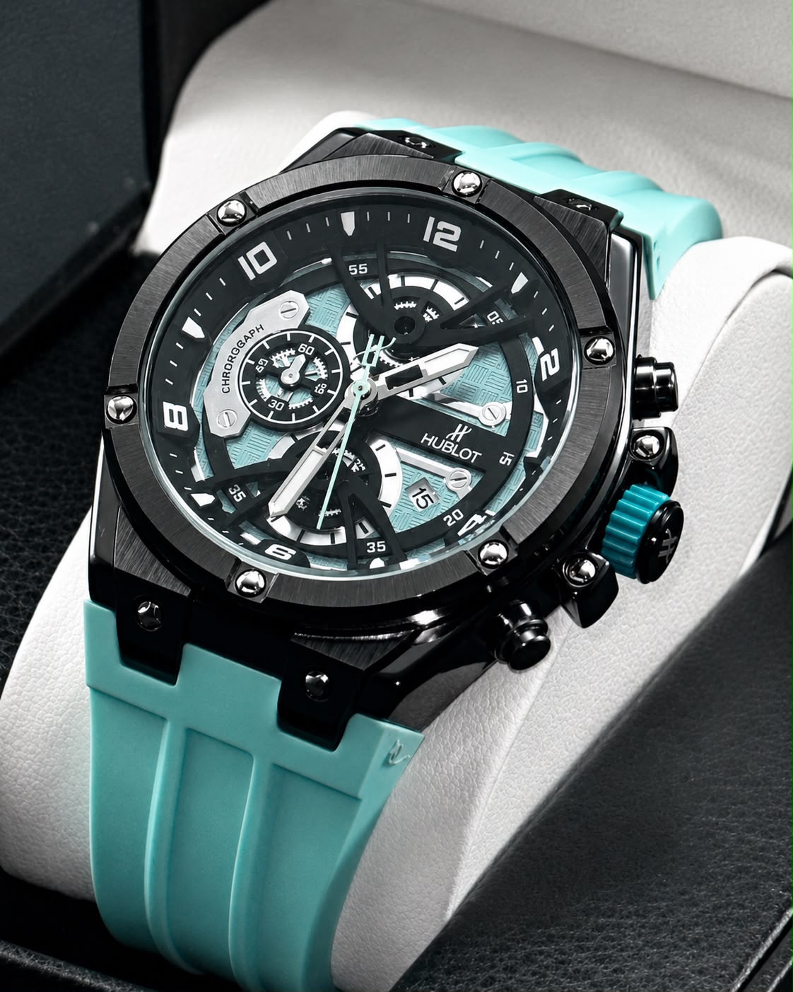Reloj Hublot caballero con calendario y pulso silicona - Variante 1BEJ5