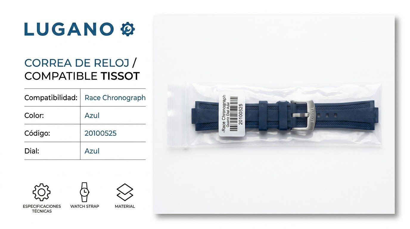 Correa para reloj compatible Tissot Race Chronograph azul - Variante K98LY