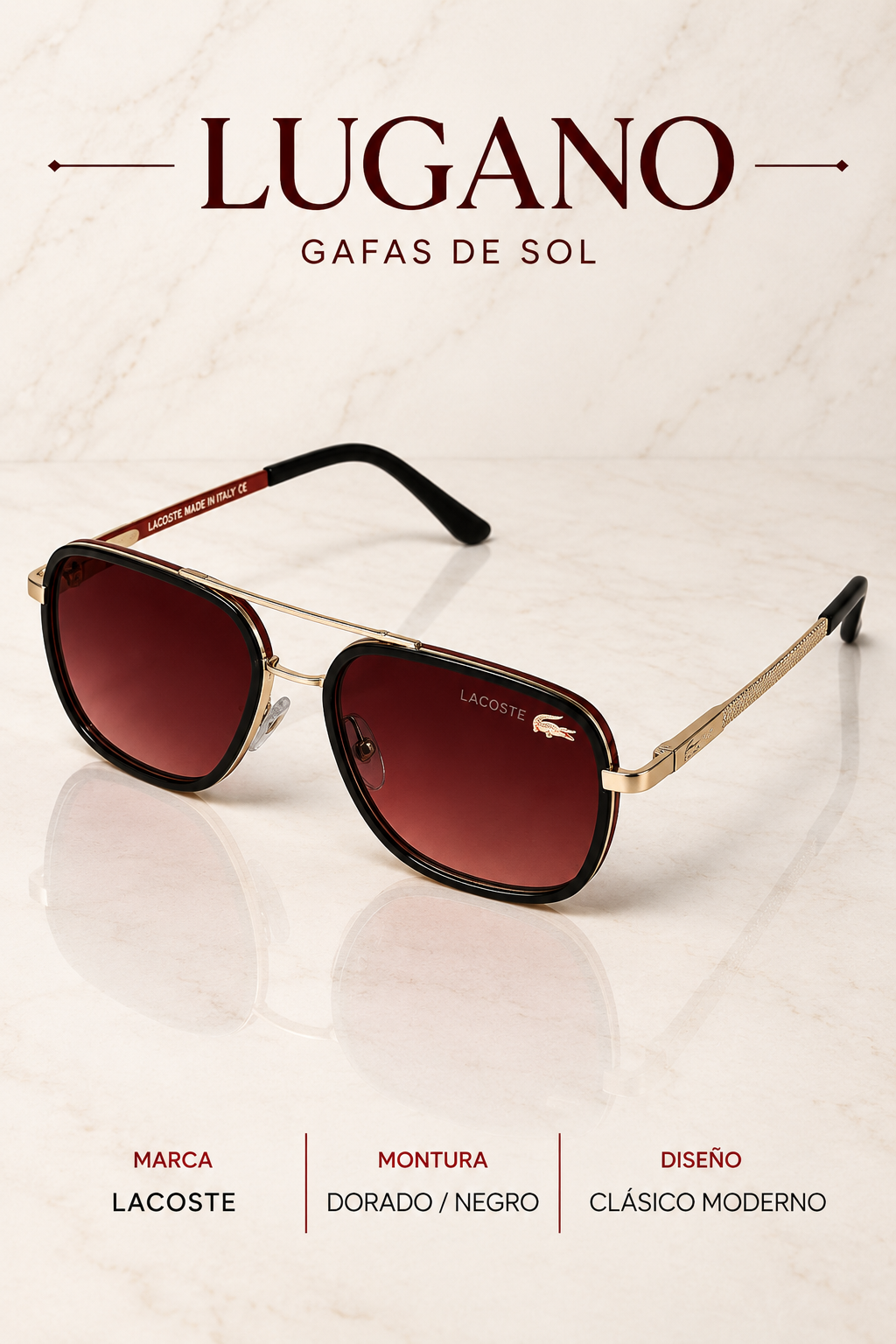 Lacoste gafas de sol blanco y rojo - Variante 17VC0