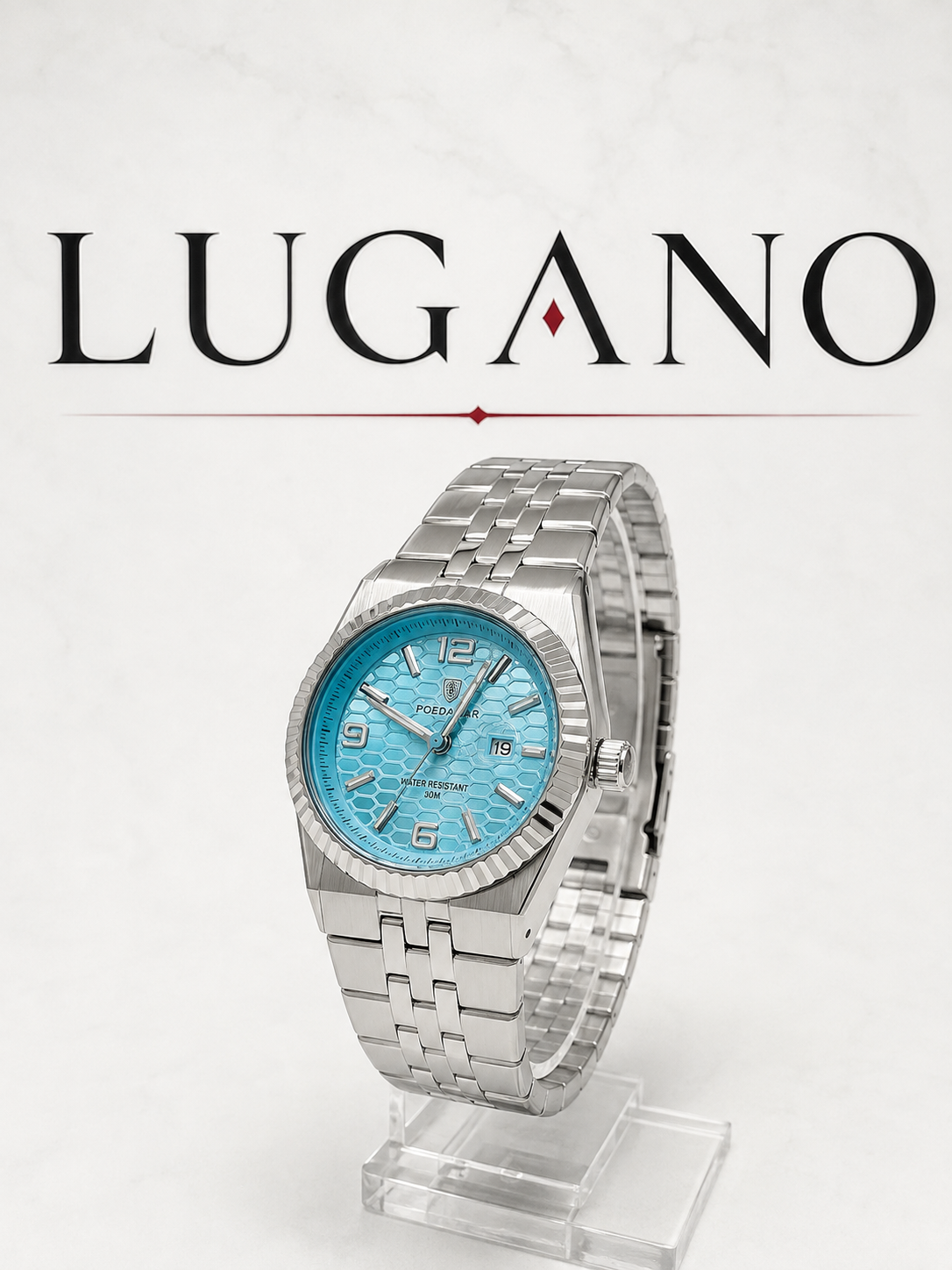 Reloj casual metálico con textura en dial - Variante M8J5E