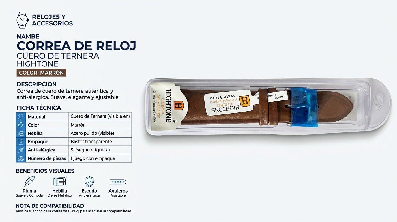 Correa de reloj cuero de ternera HIGHTONE - Variante YOOBP