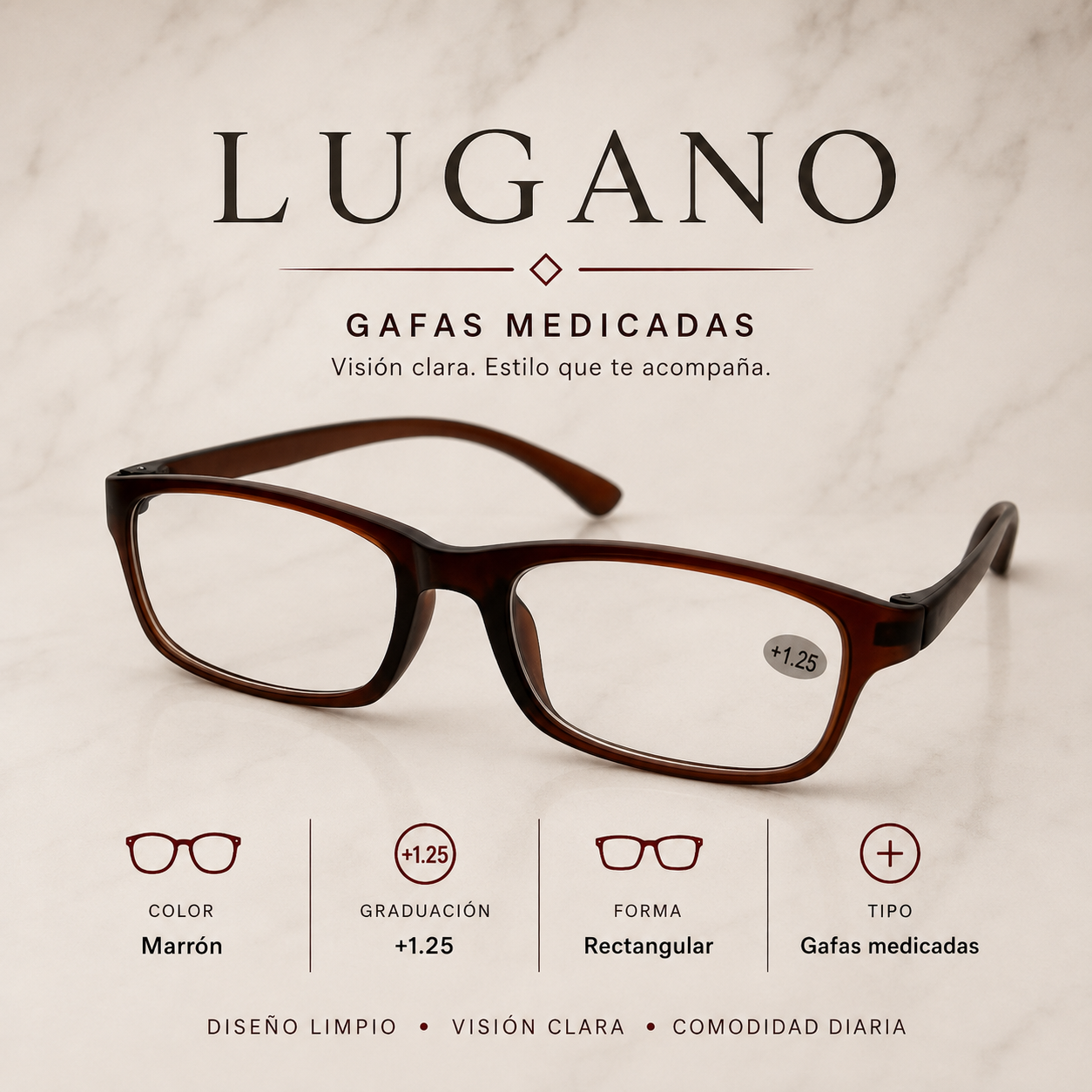 Gafas medicadas Lugano +1.25 - Variante 1Y2DW