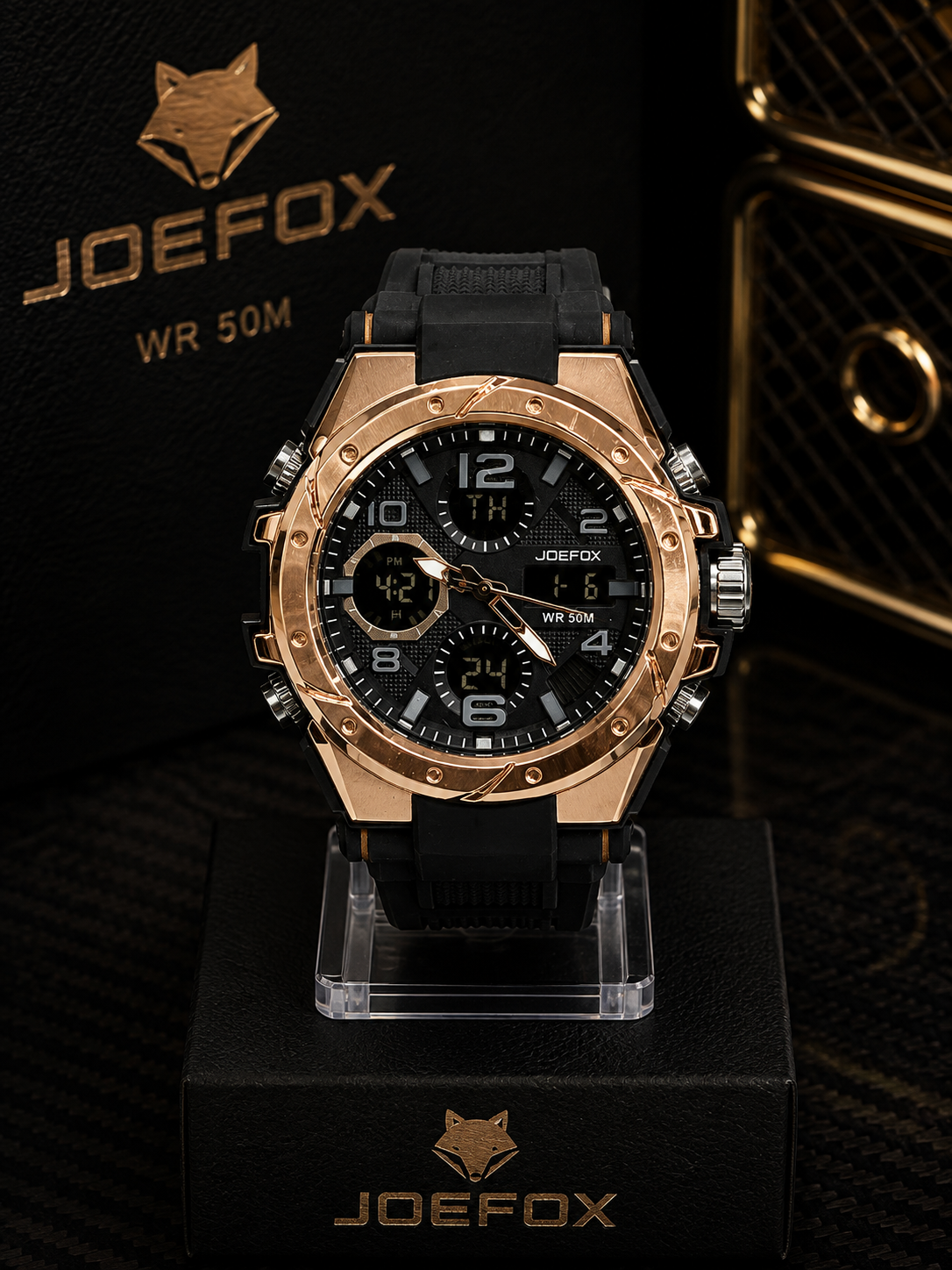 Joefox Sporty Chrono - Negro con dorado